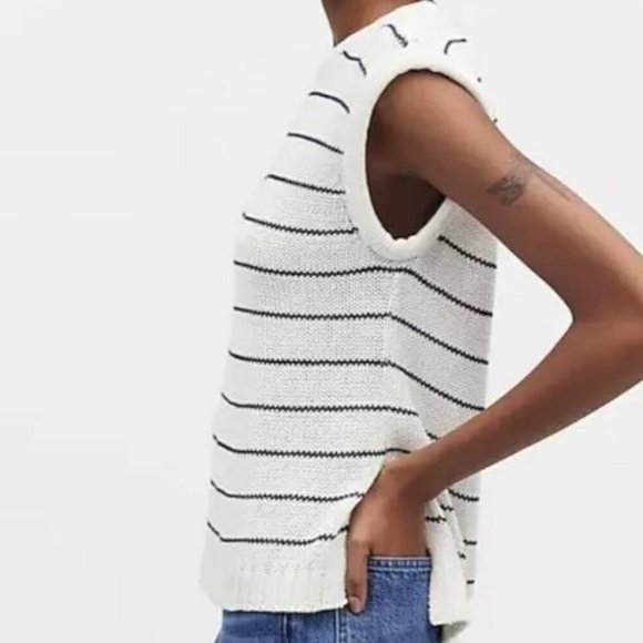 Madewell Women's Size Medium Striped Melina Top Shirt Sleeveless - Picture 1 of 9